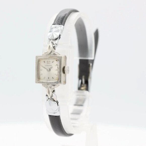 Vintage Longines Linen Bezel Ladies Mechanical Wristwatch 410 Swiss 10k White GF - Picture 1 of 5